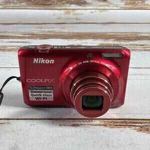 Nikon Coolpix S6500 16MP Red – 12x Zoom, Tested, Battery Included, No Charger